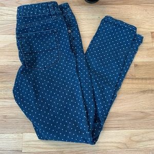 Merona Navy Polka Dot Skinny Ankle Jeans